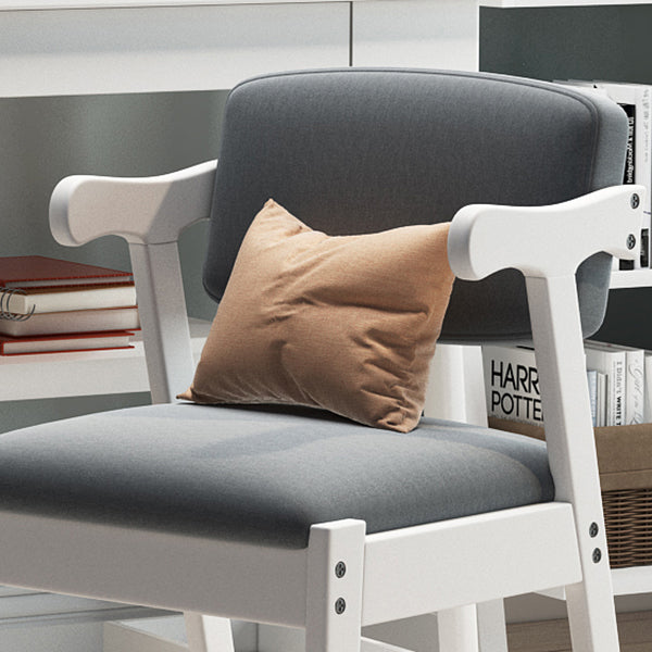 Silla de comedor de madera maciza con respaldo de apertura de cocina contemporánea