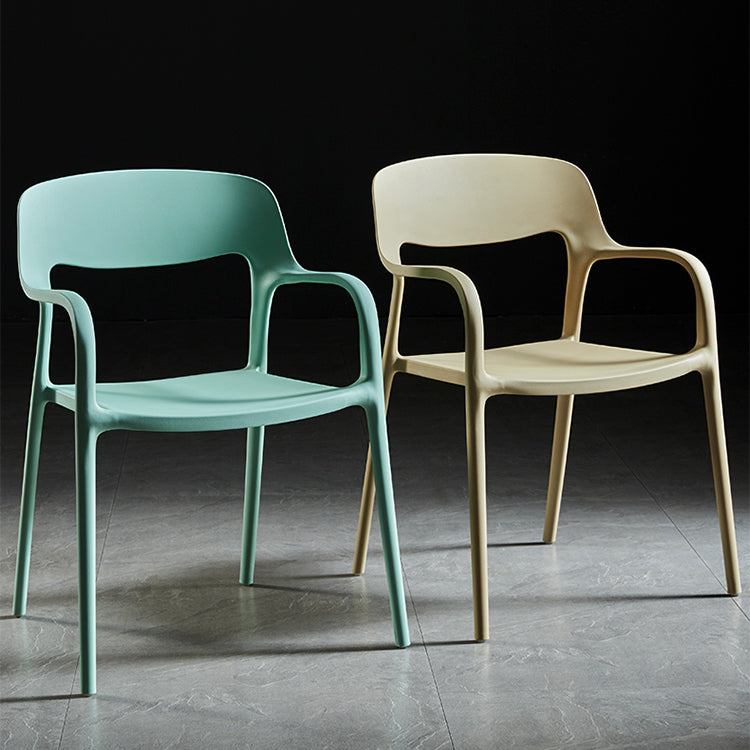 Plastic Open Back Stacking Arm Chair Contemporary Meeting Room Dining Chair