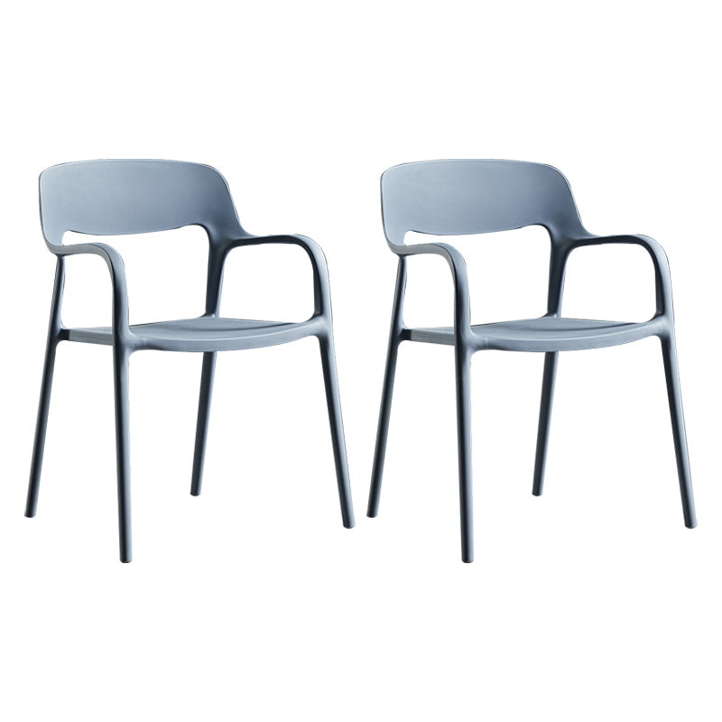 Plastic Open Back Stacking Arm Chair Contemporary Meeting Room Dining Chair