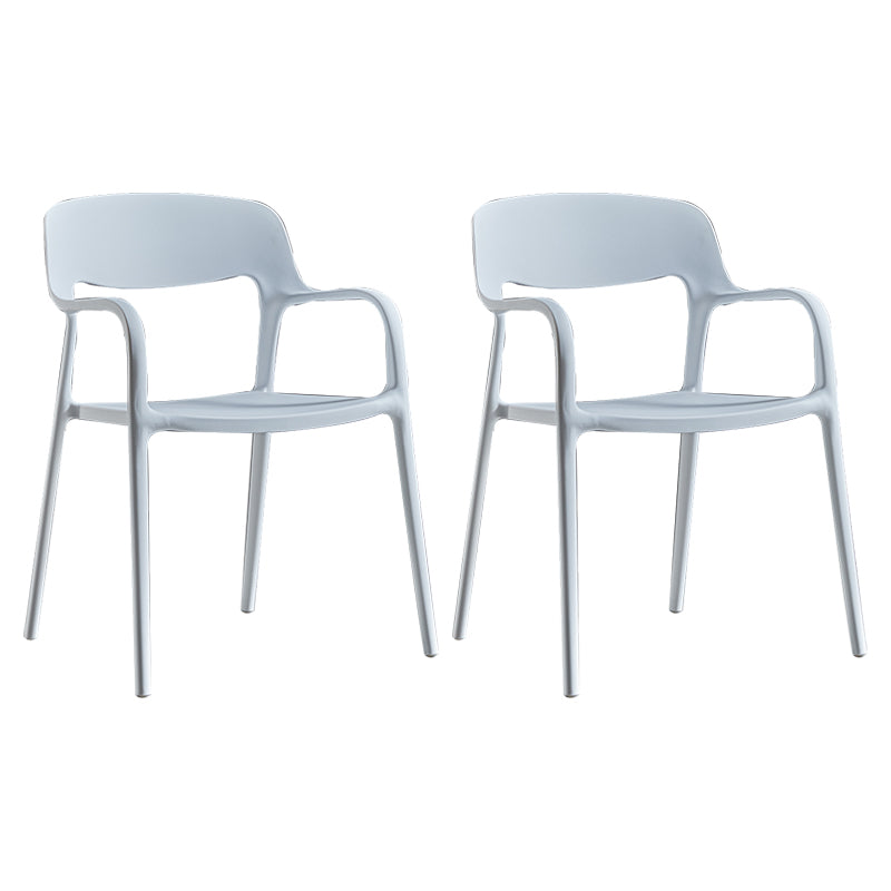 Plastic Open Back Stacking Arm Chair Contemporary Meeting Room Dining Chair