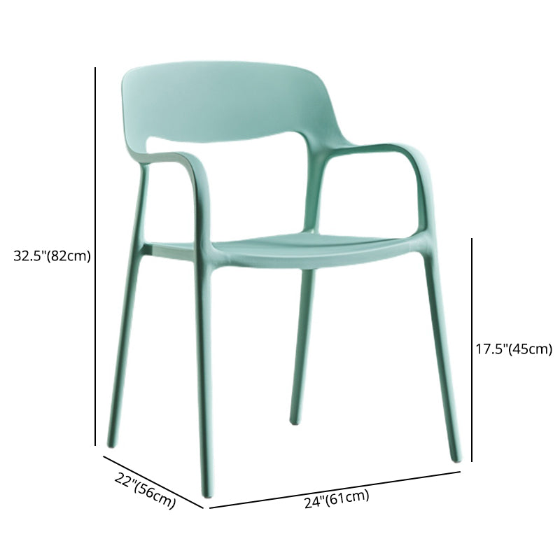 Plastic Open Back Stacking Arm Chair Contemporary Meeting Room Dining Chair