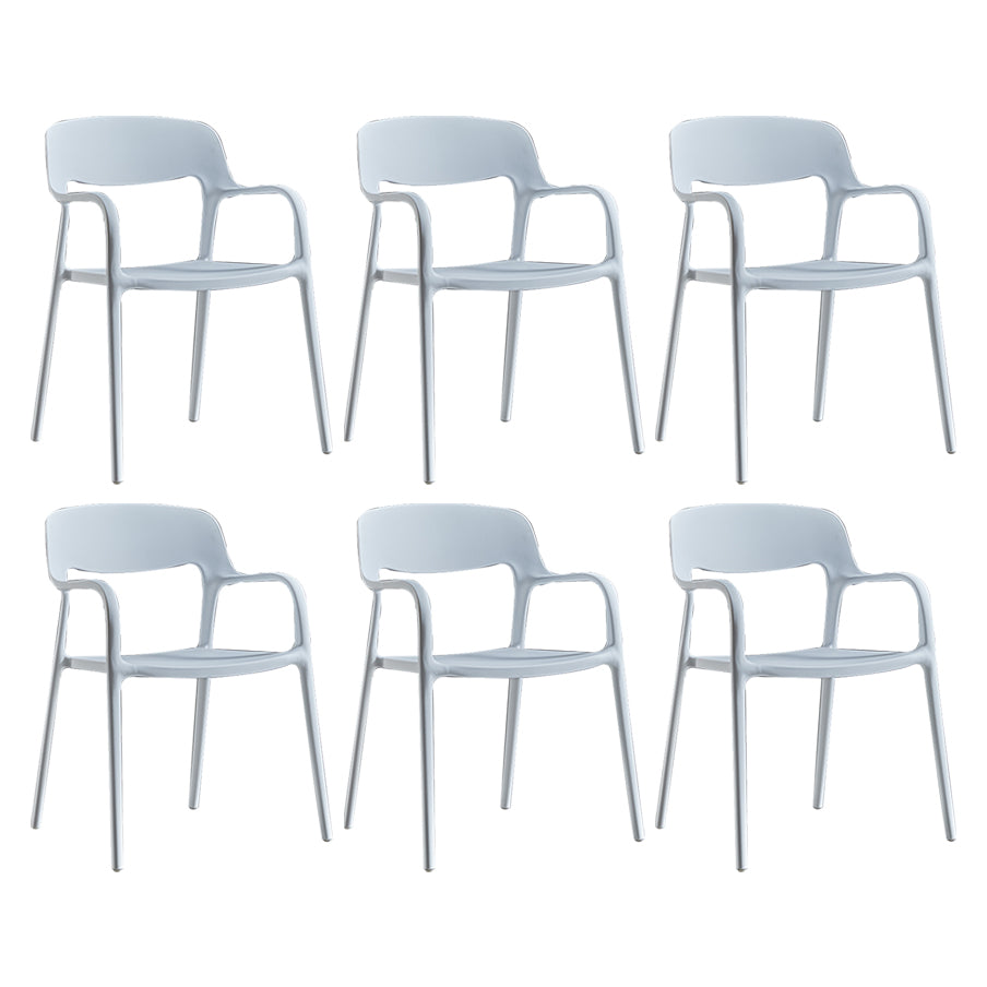 Plastic Open Back Stacking Arm Chair Contemporary Meeting Room Dining Chair
