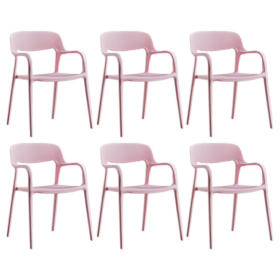 Plastic Open Back Stacking Arm Chair Contemporary Meeting Room Dining Chair