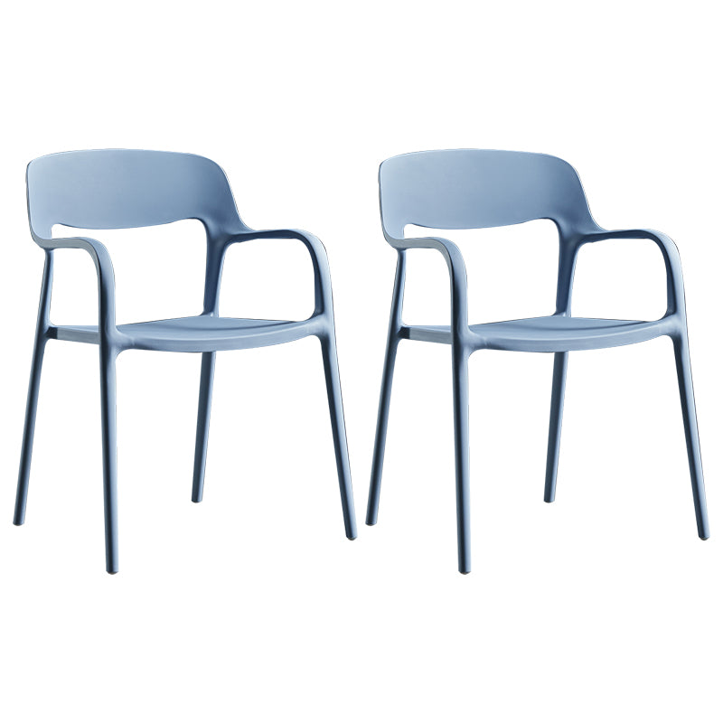 Plastic Open Back Stacking Arm Chair Contemporary Meeting Room Dining Chair