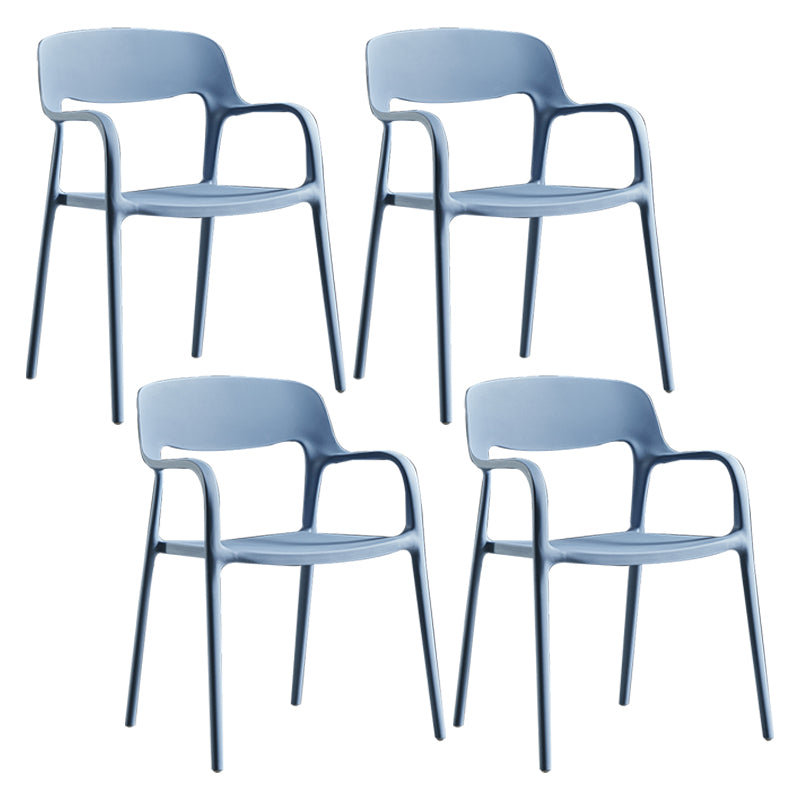 Plastic Open Back Stacking Arm Chair Contemporary Meeting Room Dining Chair