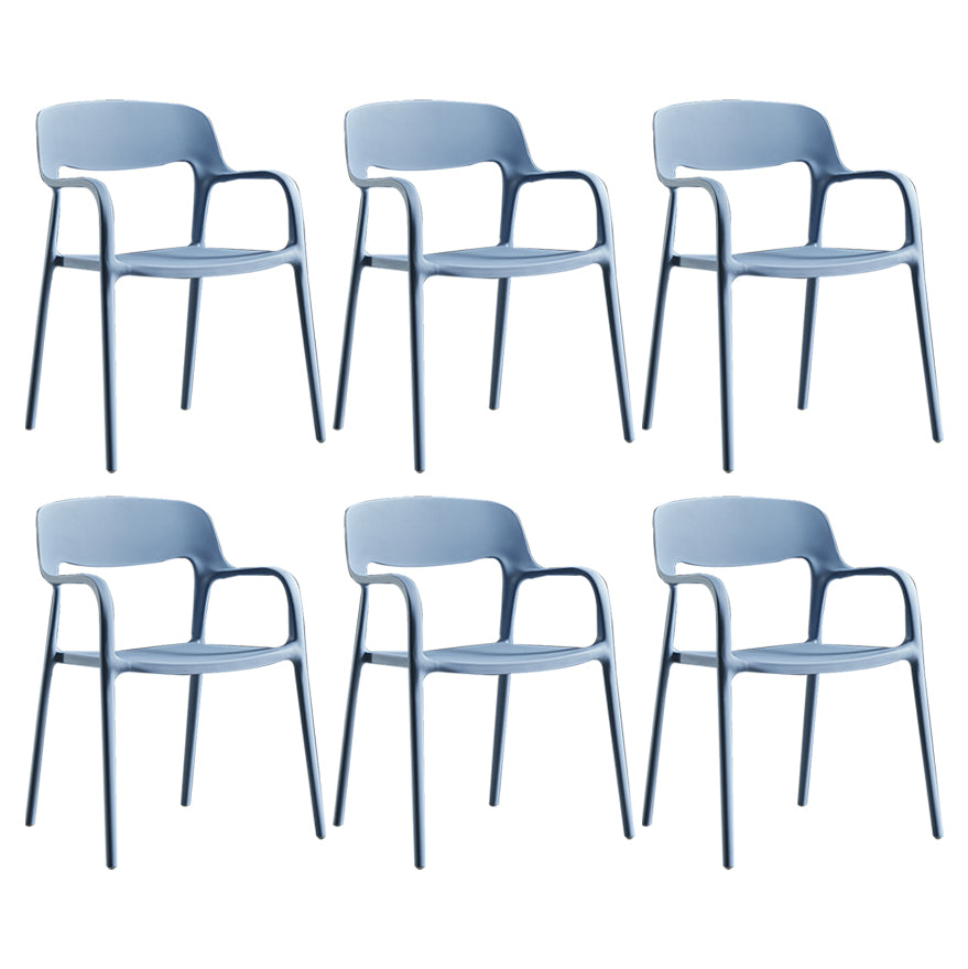 Plastic Open Back Stacking Arm Chair Contemporary Meeting Room Dining Chair