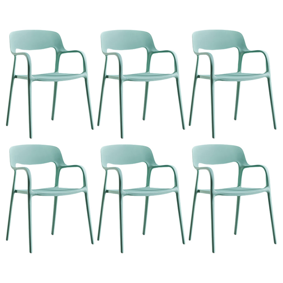Plastic Open Back Stacking Arm Chair Contemporary Meeting Room Dining Chair