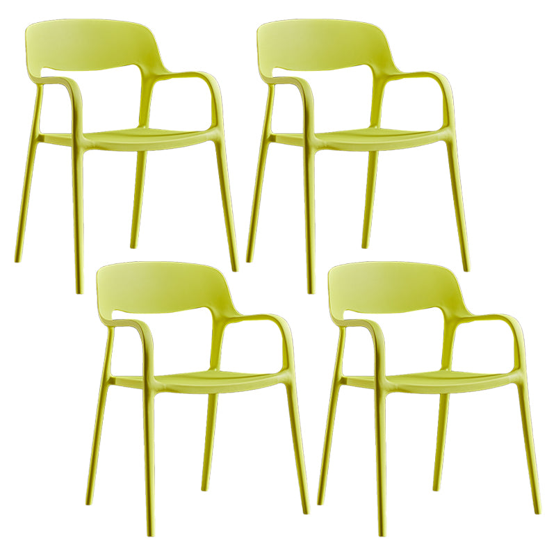 Plastic Open Back Stacking Arm Chair Contemporary Meeting Room Dining Chair