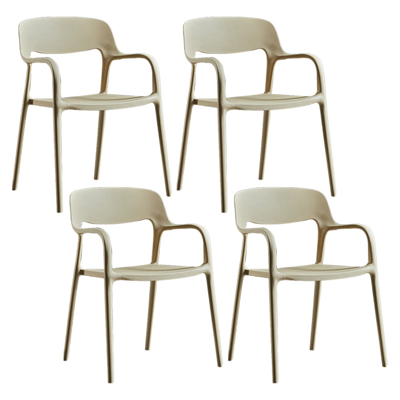 Plastic Open Back Stacking Arm Chair Contemporary Meeting Room Dining Chair