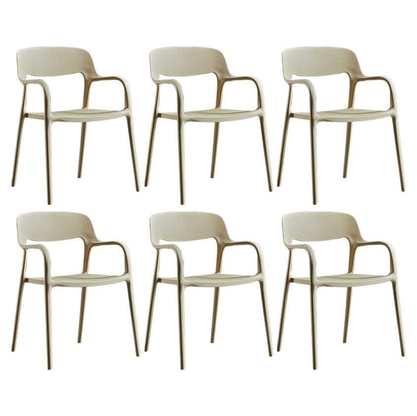 Plastic Open Back Stacking Arm Chair Contemporary Meeting Room Dining Chair