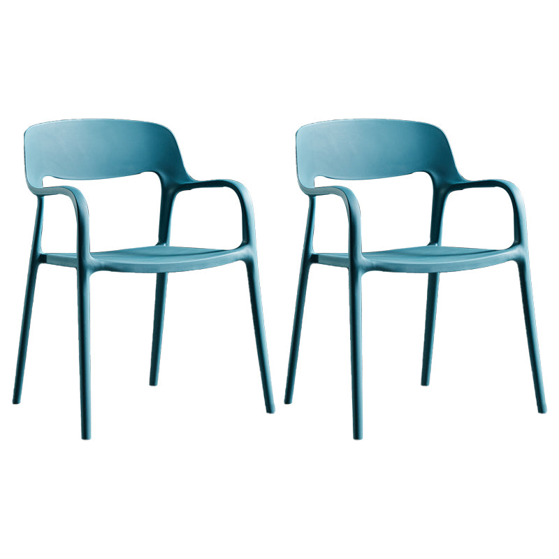 Plastic Open Back Stacking Arm Chair Contemporary Meeting Room Dining Chair
