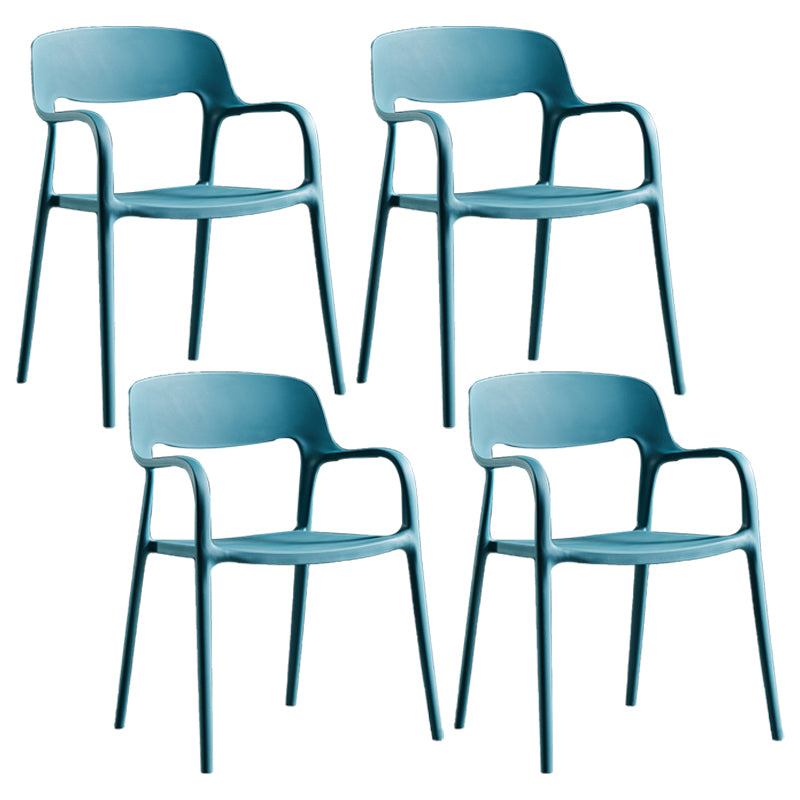 Plastic Open Back Stacking Arm Chair Contemporary Meeting Room Dining Chair