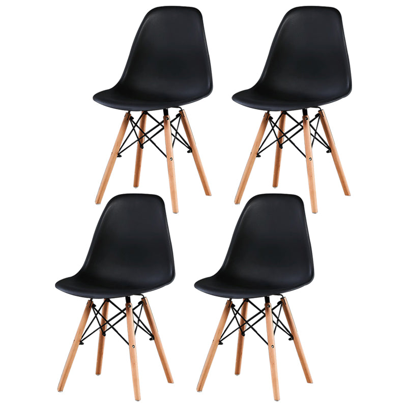 Contemporary Style Plastic Dining Chair Home Side Solid Back Chair for Kitchen