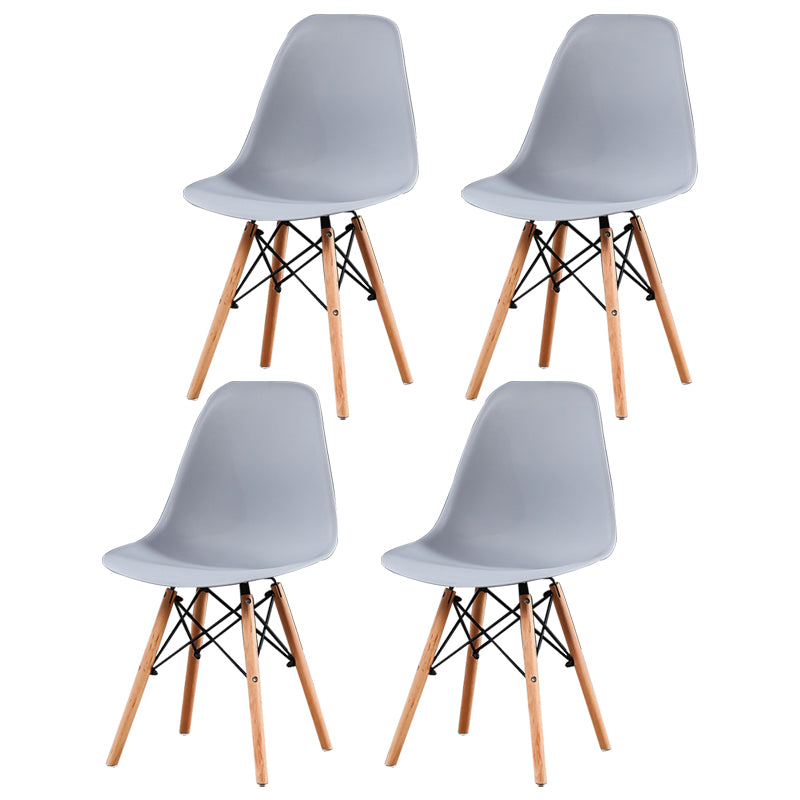 Contemporary Style Plastic Dining Chair Home Side Solid Back Chair for Kitchen