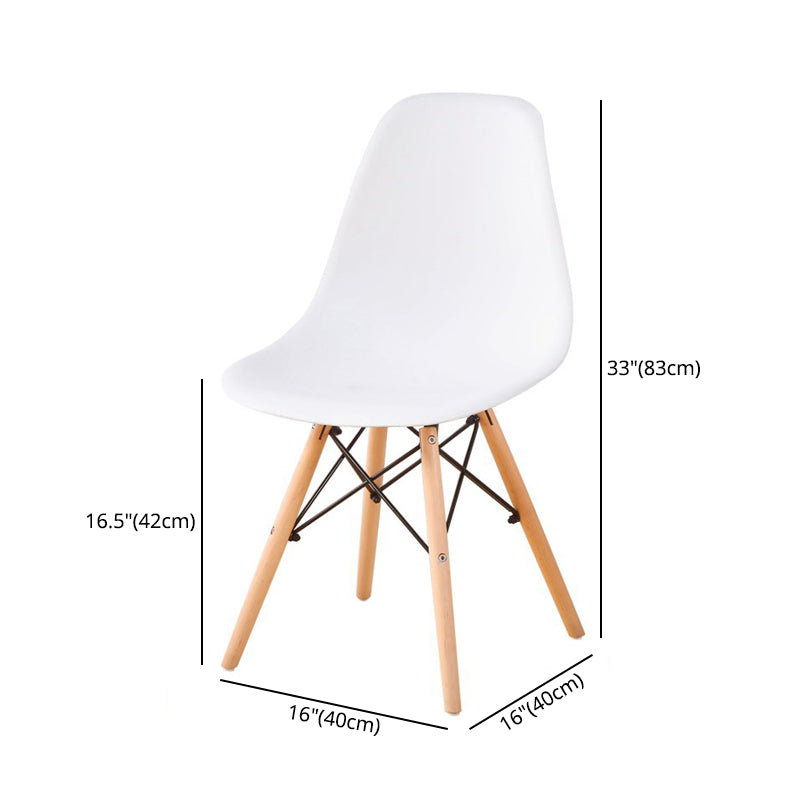 Contemporary Style Plastic Dining Chair Home Side Solid Back Chair for Kitchen