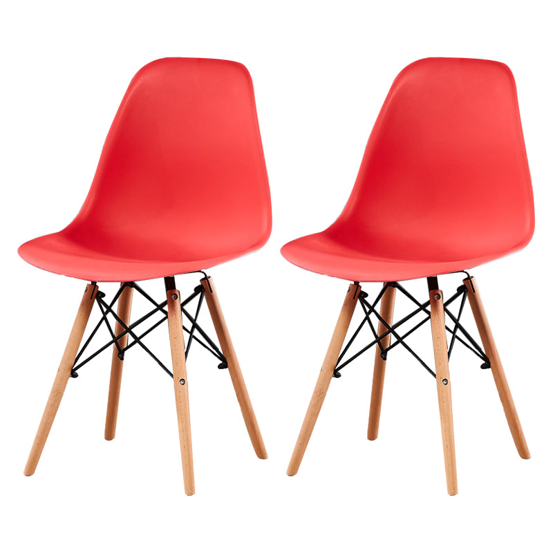 Contemporary Style Plastic Dining Chair Home Side Solid Back Chair for Kitchen