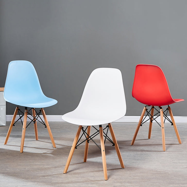 Contemporary Style Plastic Dining Chair Home Side Solid Back Chair for Kitchen