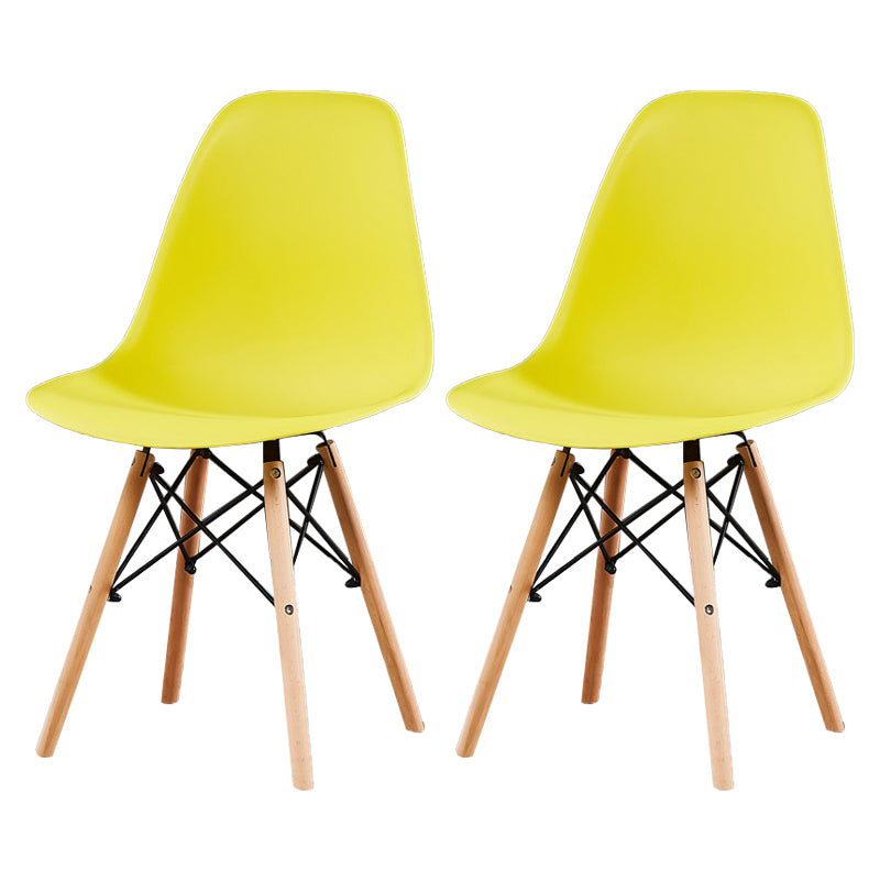 Contemporary Style Plastic Dining Chair Home Side Solid Back Chair for Kitchen