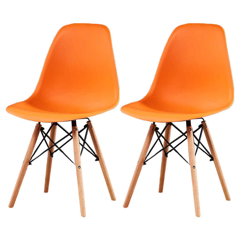 Contemporary Style Plastic Dining Chair Home Side Solid Back Chair for Kitchen