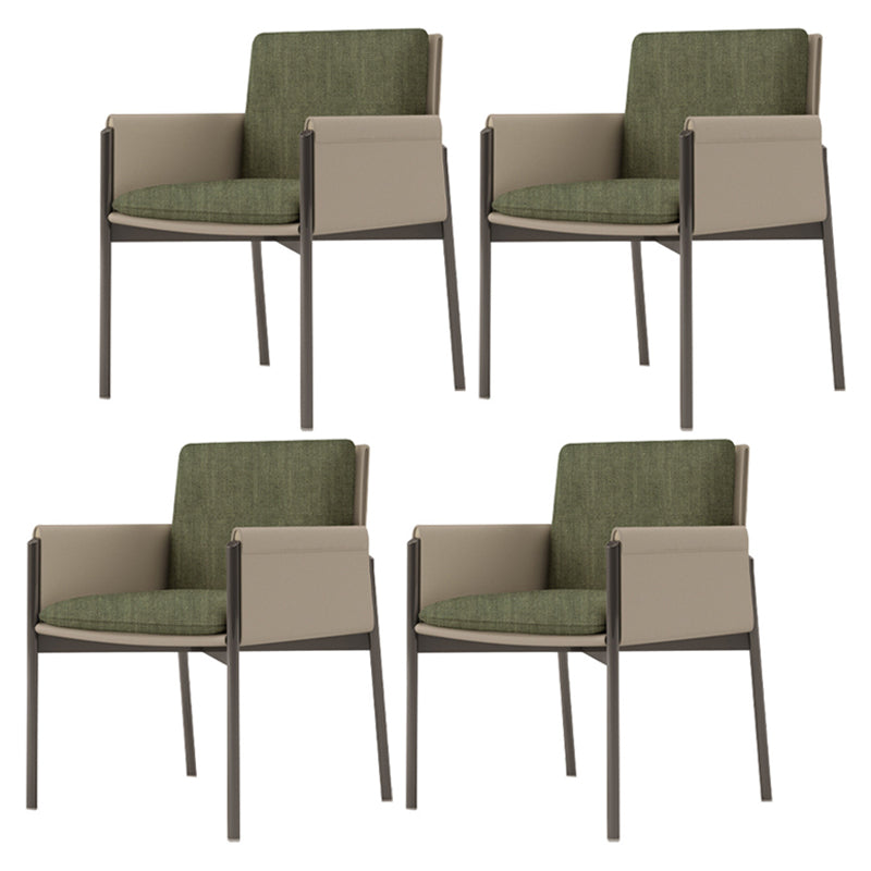 Modern Style Arm Chair Sponge Cushion Dining Chair of 22" Wide with Stainless Steel Legs