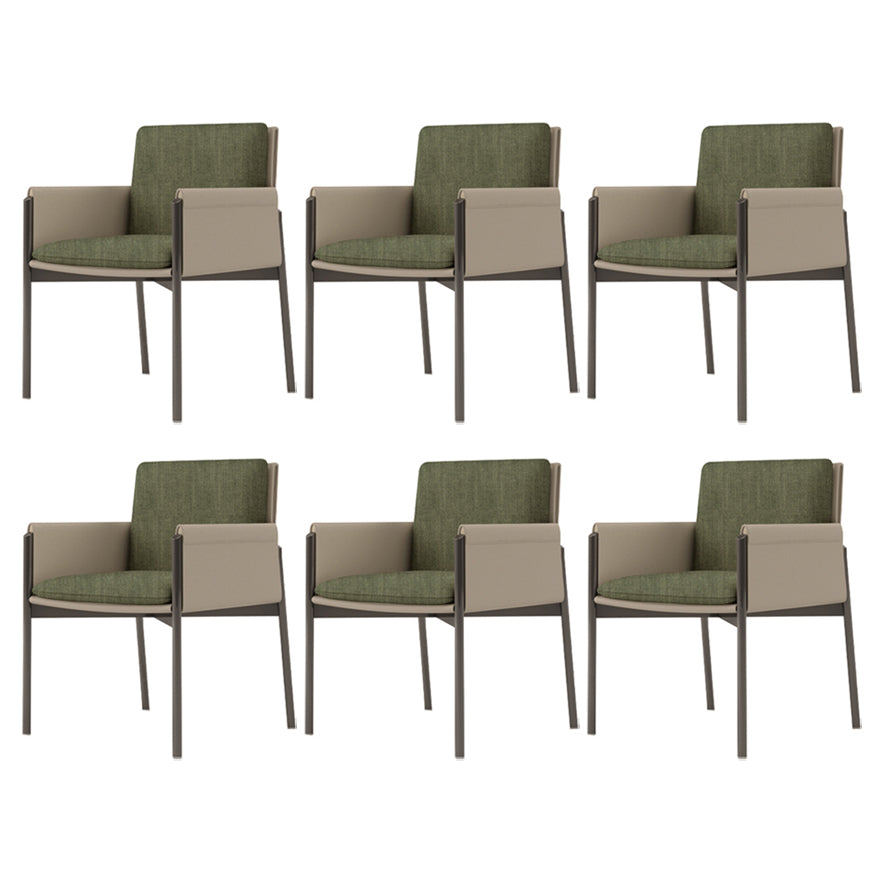 Modern Style Arm Chair Sponge Cushion Dining Chair of 22" Wide with Stainless Steel Legs