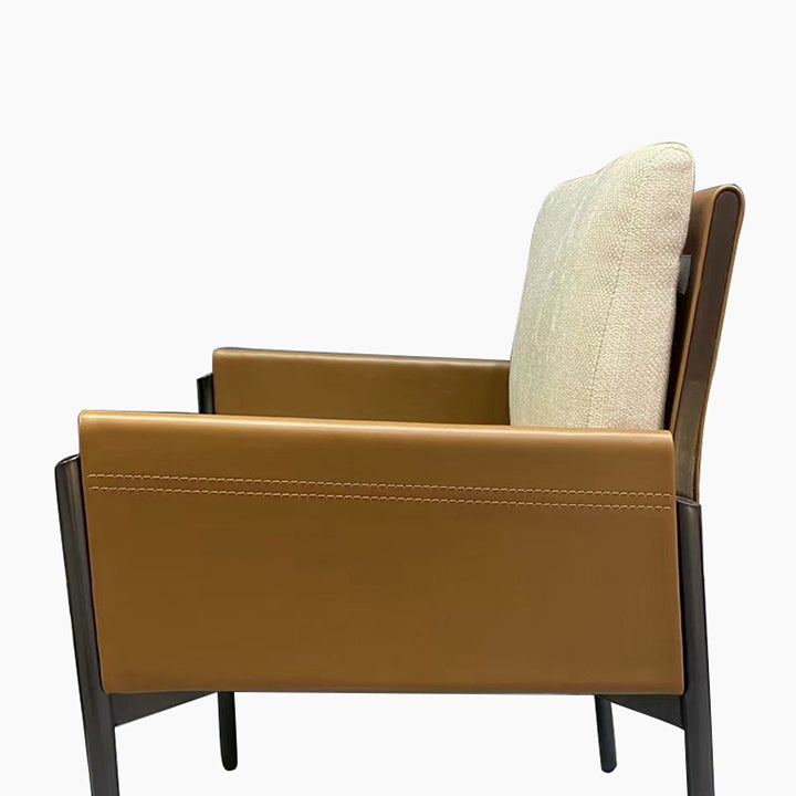 Modern Style Arm Chair Sponge Cushion Dining Chair of 22" Wide with Stainless Steel Legs