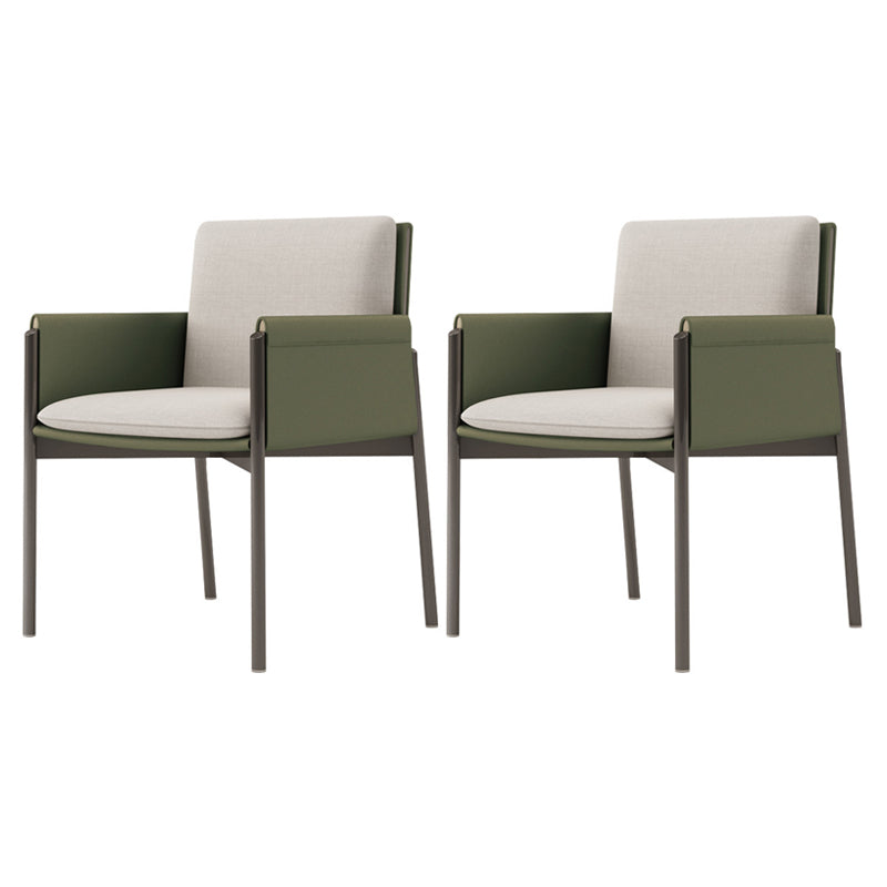 Modern Style Arm Chair Sponge Cushion Dining Chair of 22" Wide with Stainless Steel Legs