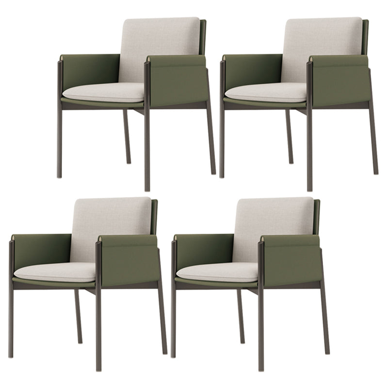 Modern Style Arm Chair Sponge Cushion Dining Chair of 22" Wide with Stainless Steel Legs