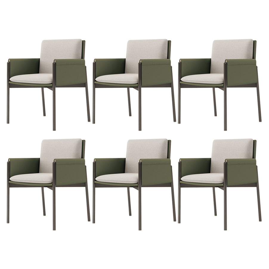 Modern Style Arm Chair Sponge Cushion Dining Chair of 22" Wide with Stainless Steel Legs