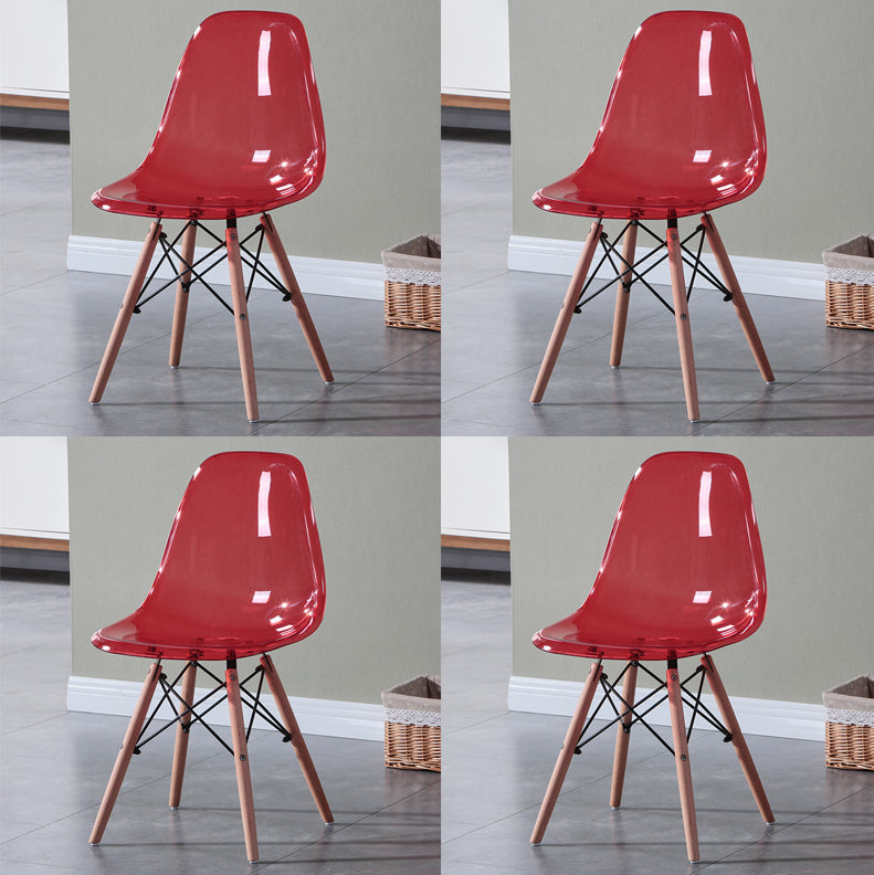 Glam Style Acrylic Side Chair Transparent Armless Dining Chairs for Home