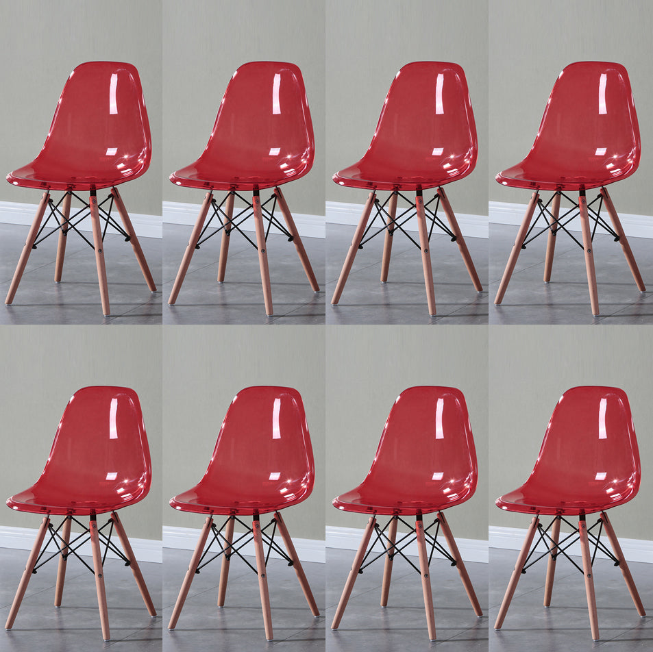 Glam Style Acrylic Side Chair Transparent Armless Dining Chairs for Home