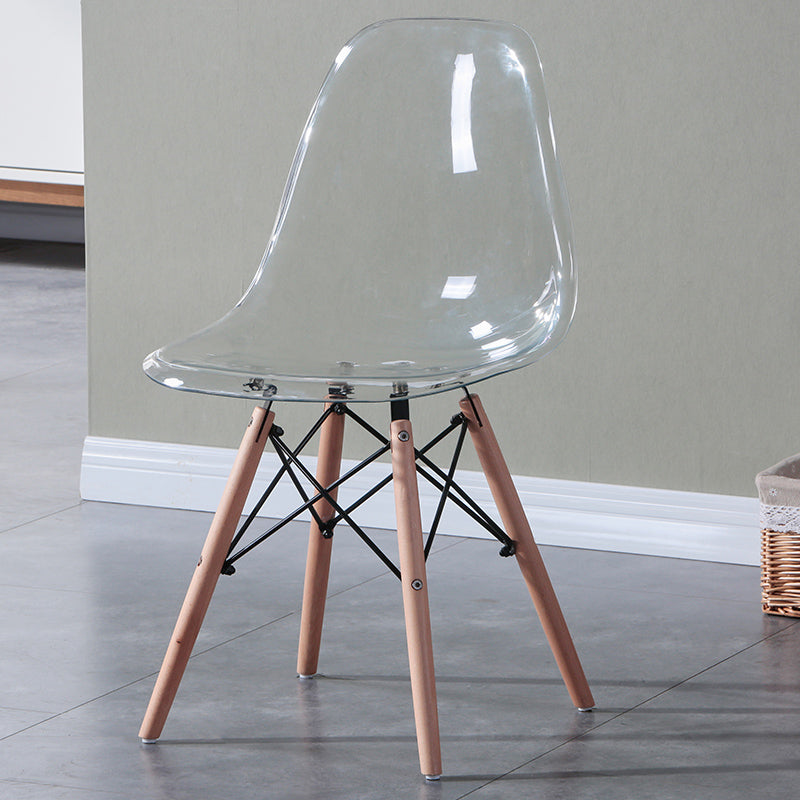 Glam Style Acrylic Side Chair Transparent Armless Dining Chairs for Home
