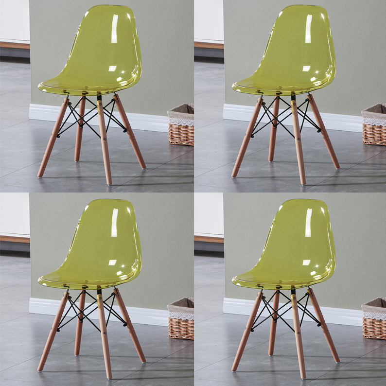 Glam Style Acrylic Side Chair Transparent Armless Dining Chairs for Home