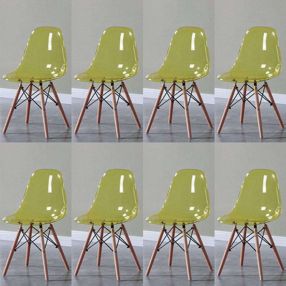 Glam Style Acrylic Side Chair Transparent Armless Dining Chairs for Home