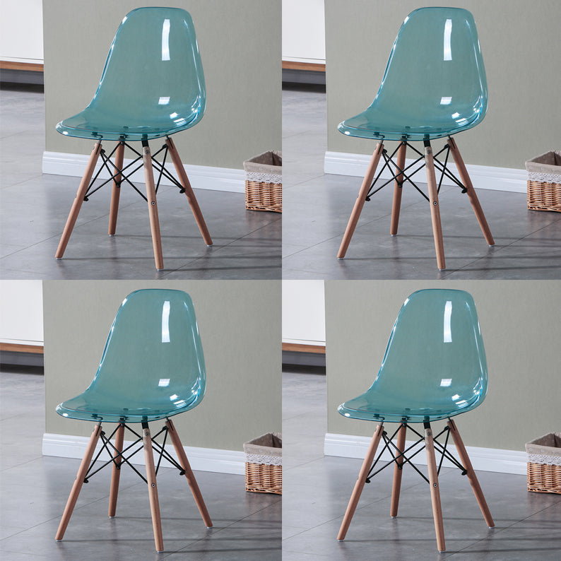 Glam Style Acrylic Side Chair Transparent Armless Dining Chairs for Home