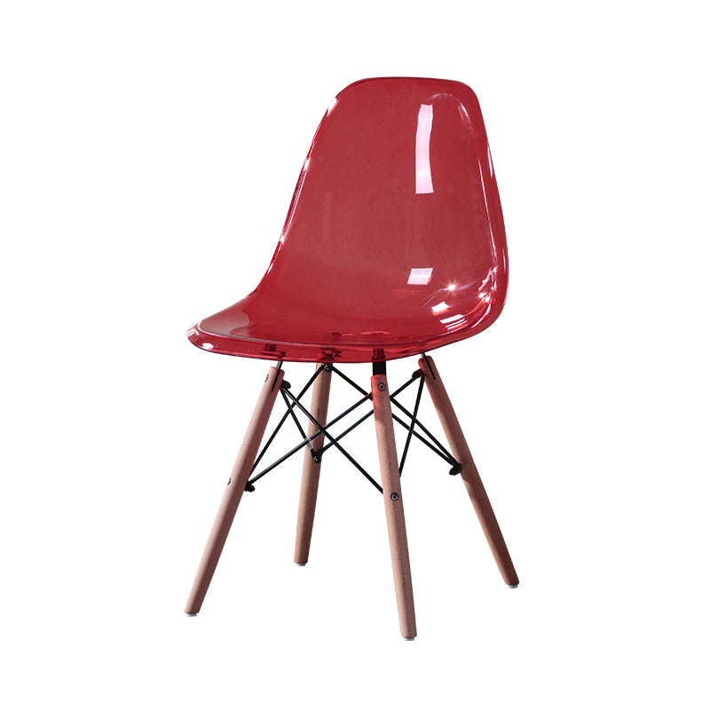 Glam Style Acrylic Side Chair Transparent Armless Dining Chairs for Home
