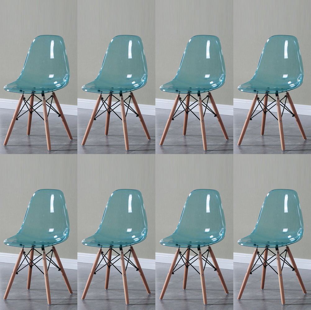 Glam Style Acrylic Side Chair Transparent Armless Dining Chairs for Home