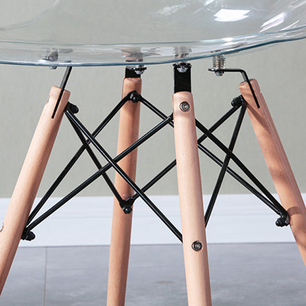 Glam Style Acrylic Side Chair Transparent Armless Dining Chairs for Home