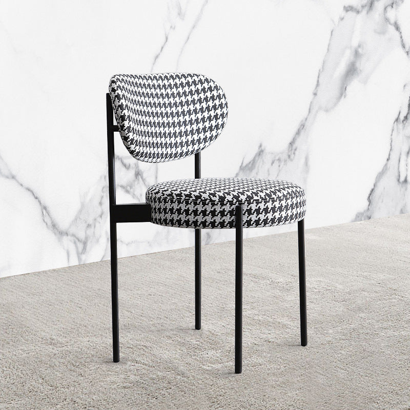 Glam Style Metal Side Chair Open Back Dining Armless Chair for Dining Room