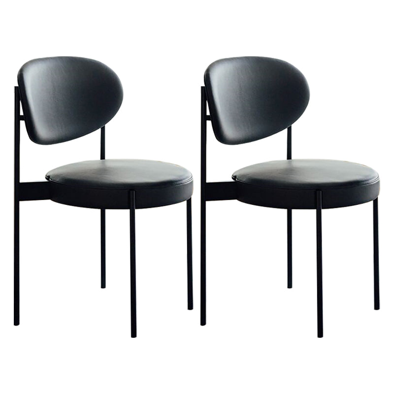 Glam Style Metal Side Chair Open Back Dining Armless Chair for Dining Room
