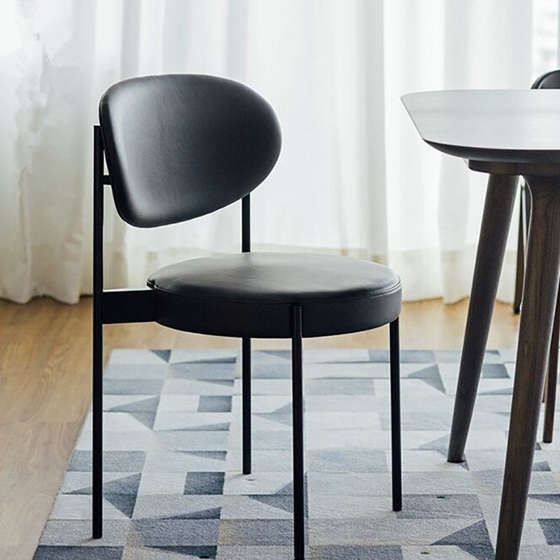 Glam Style Metal Side Chair Open Back Dining Armless Chair for Dining Room