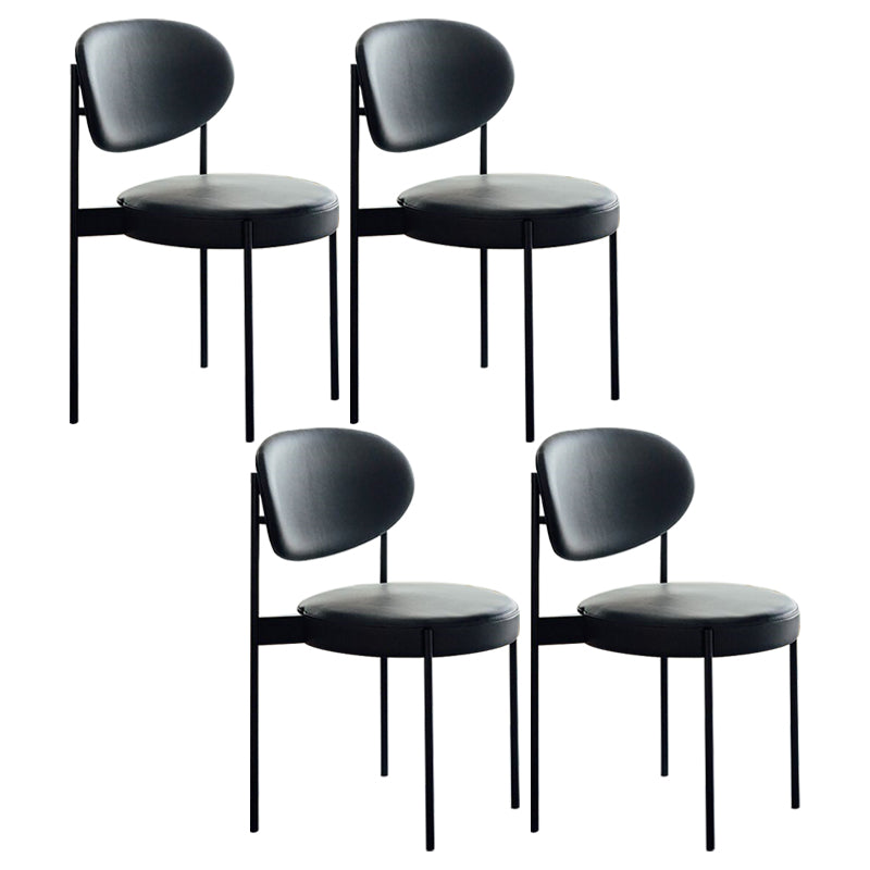 Glam Style Metal Side Chair Open Back Dining Armless Chair for Dining Room