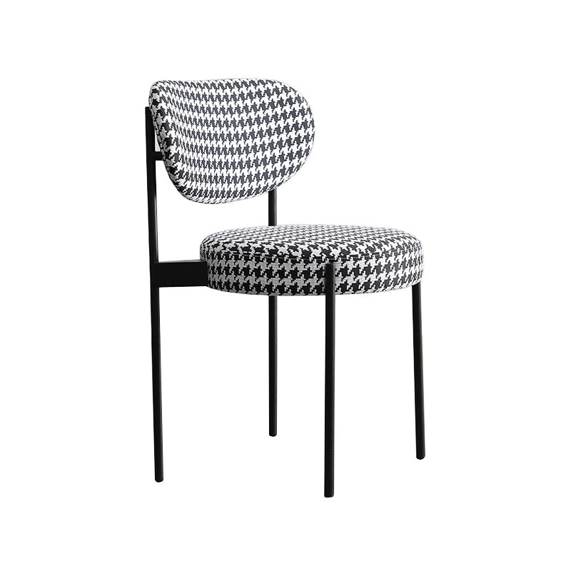 Glam Style Metal Side Chair Open Back Dining Armless Chair for Dining Room