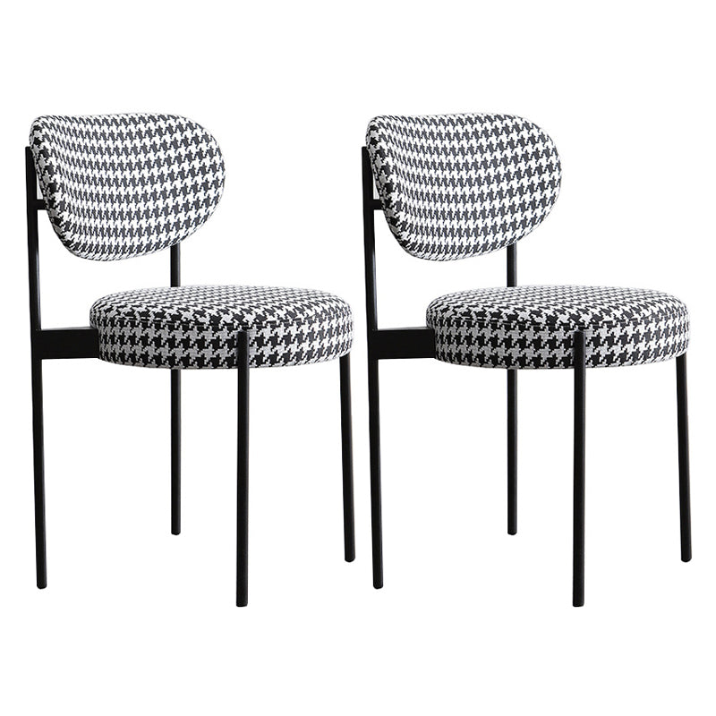 Glam Style Metal Side Chair Open Back Dining Armless Chair for Dining Room