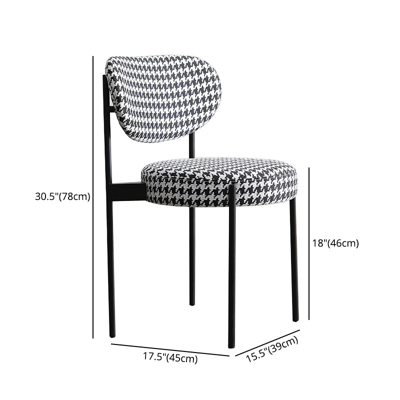 Glam Style Metal Side Chair Open Back Dining Armless Chair for Dining Room