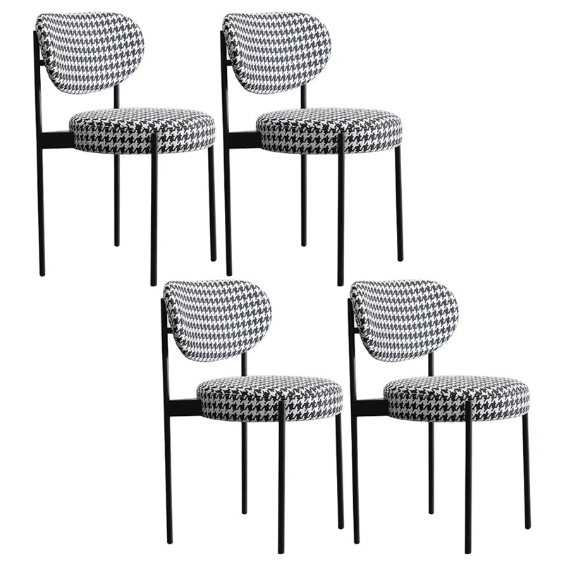 Glam Style Metal Side Chair Open Back Dining Armless Chair for Dining Room