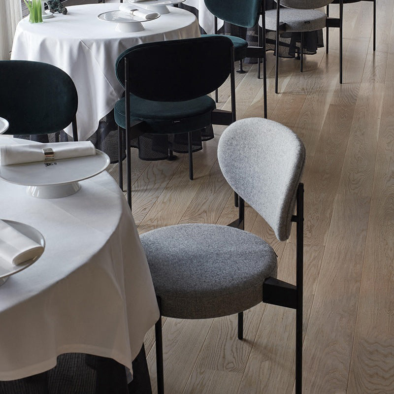 Glam Style Metal Side Chair Open Back Dining Armless Chair for Dining Room