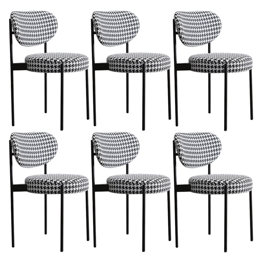 Glam Style Metal Side Chair Open Back Dining Armless Chair for Dining Room
