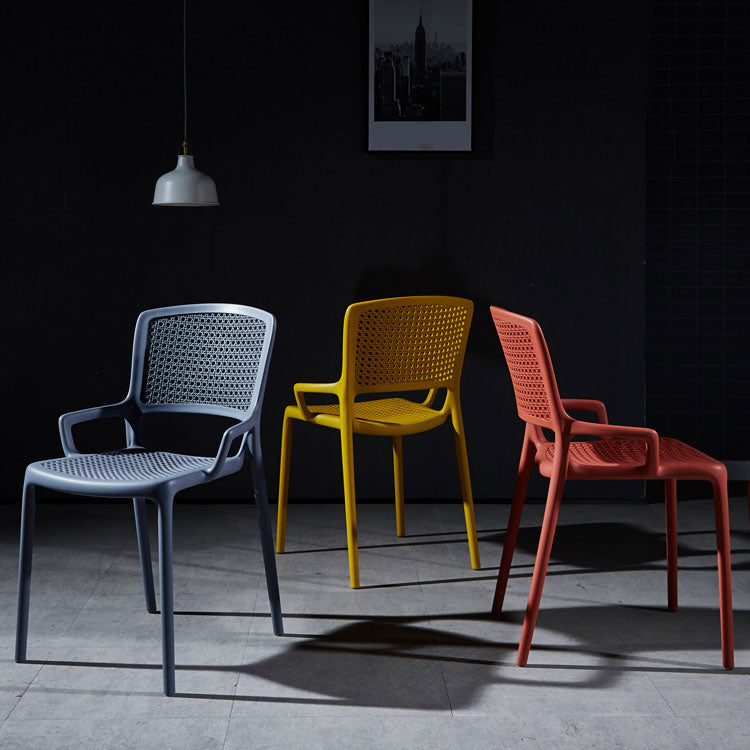 Contemporary Side Plastic Dining Room Chair Open Back Dining Side Chair for Home Use