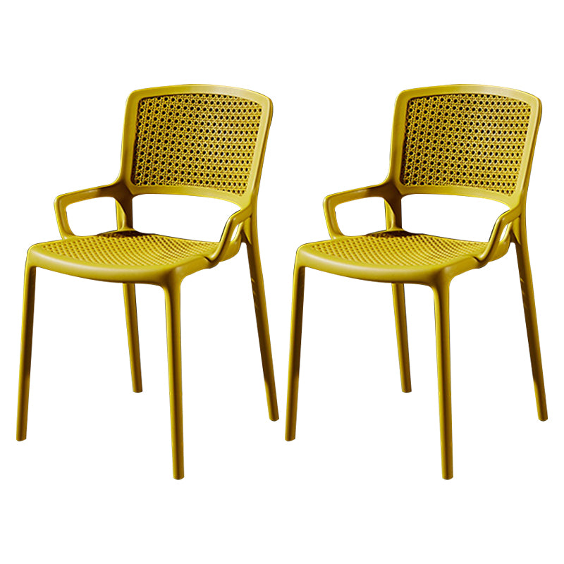 Contemporary Side Plastic Dining Room Chair Open Back Dining Side Chair for Home Use